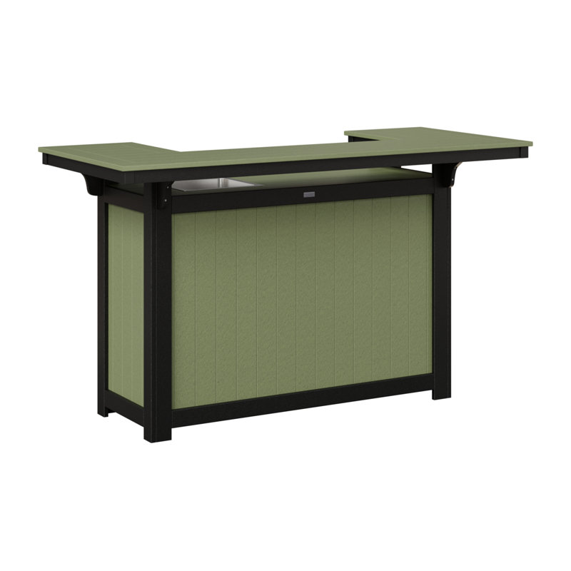 Outdoor Rectangle Bar Table, Black, Sage