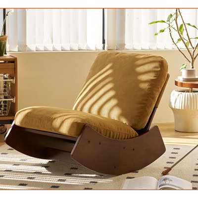 Chaise berçante confortable, fauteuil oscillant rembourré de haute qualité, structure en bois massif, parfaite pour les réglages multiples de la chaise de lecture pour la chambre à coucher, le salon, la chambre de bébé, ensemble de 2