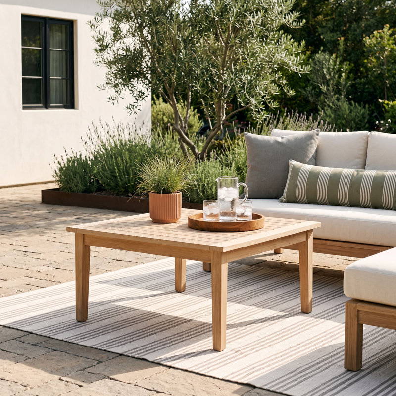 Amina Solid Wood Square Coffee Table