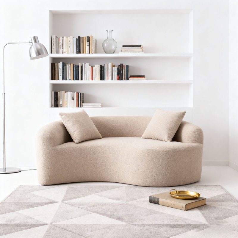 Canapé modulaire courbé en chenille, Beige