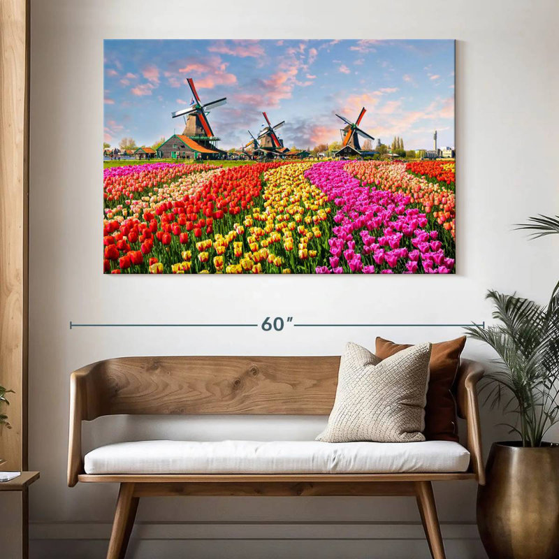 Tulipes et moulins à vent Alvord, H 34 po x l 51 po