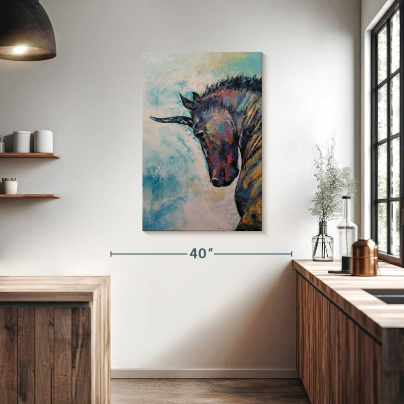 Licorne Kelan foncé, H 39 po x l 26 po