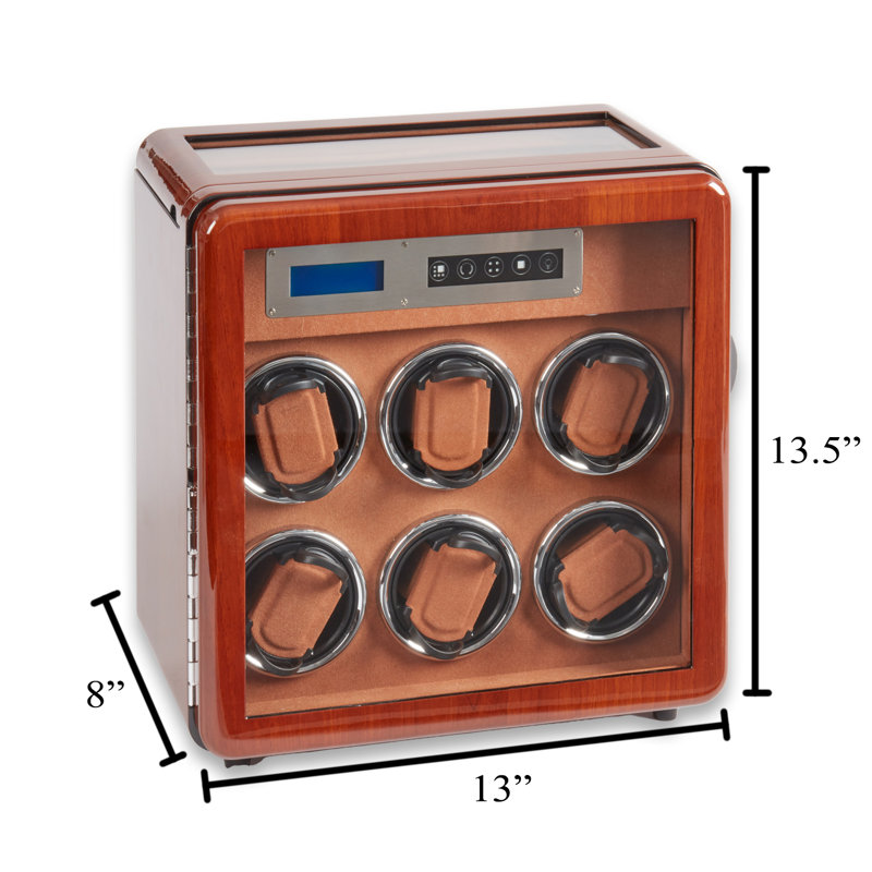 Monty Dark Brown Wood Lockable Watch Winder and Storage Case