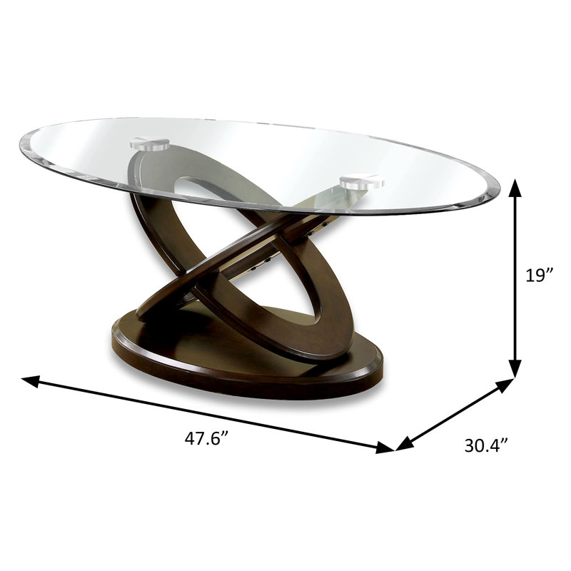 Table basse contemporaine 47,6 ", noyer foncé