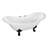 Kingston Brass Aqua Eden 61-Inch Cast Iron Oval Double Slipper Clawfoot Tub (7-Inch Faucet Drillings)-52368758