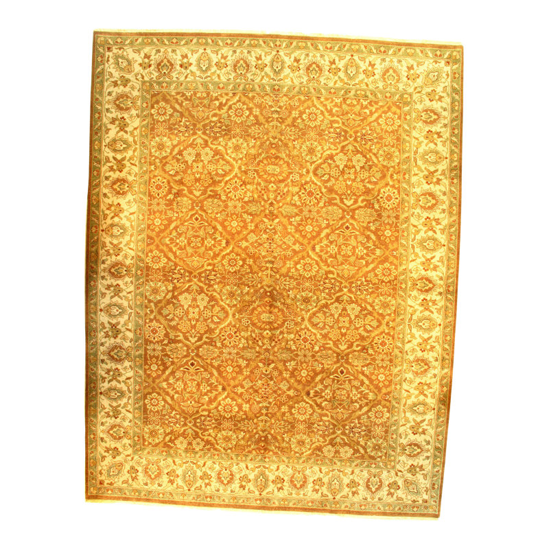 Tapis ivoire en laine noué à la main Edwynn