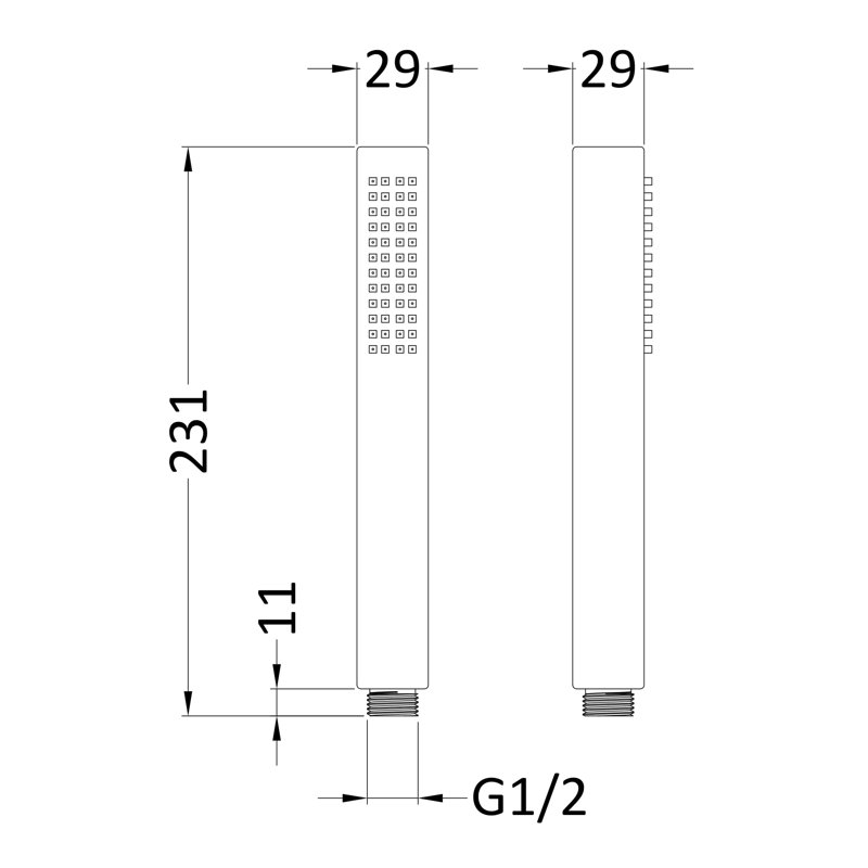 Full/Standard Handheld Shower Head, Brushed Brass