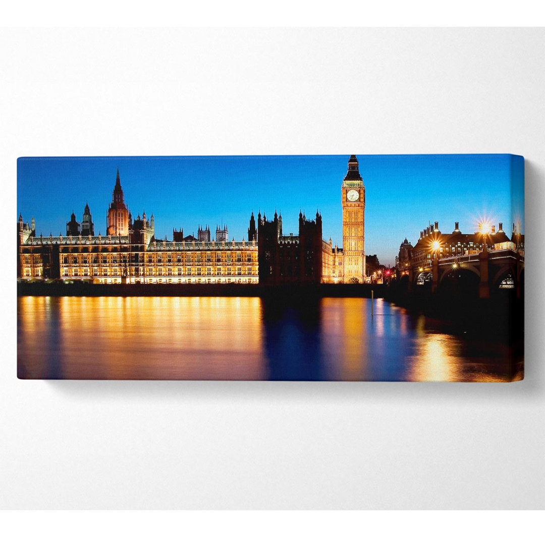 Poster Londoner Houses of Parliament Nachtreflexionen  Kunstdrucke auf Leinwand