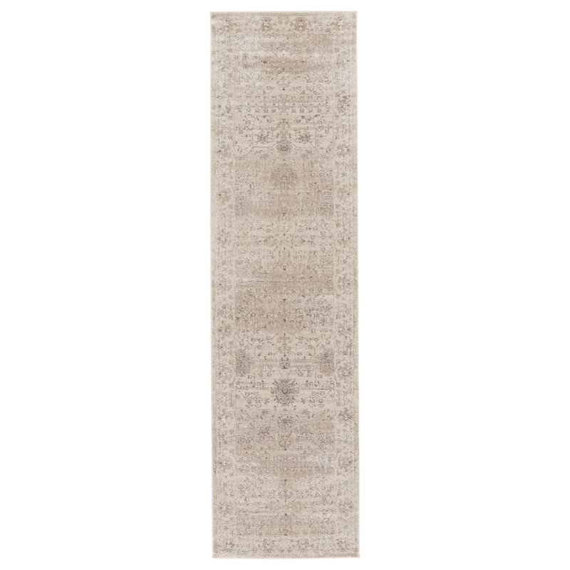 Tapis oriental gris Dili, Tapis de couloir 2 pi 2 po x 8 pi