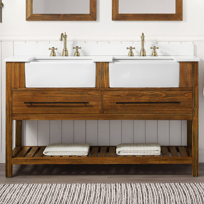 Ensemble de meuble-lavabo double l 60 po x P 22 po x H 36 po Pomperie