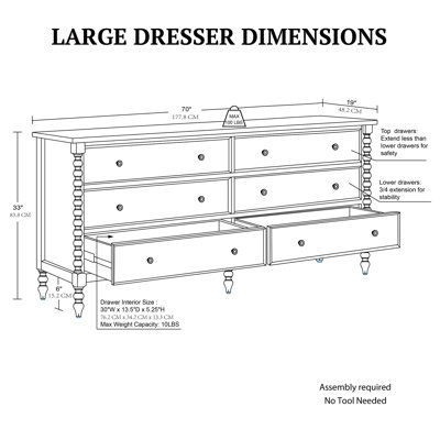 Commode double 6 tiroirs Beckett