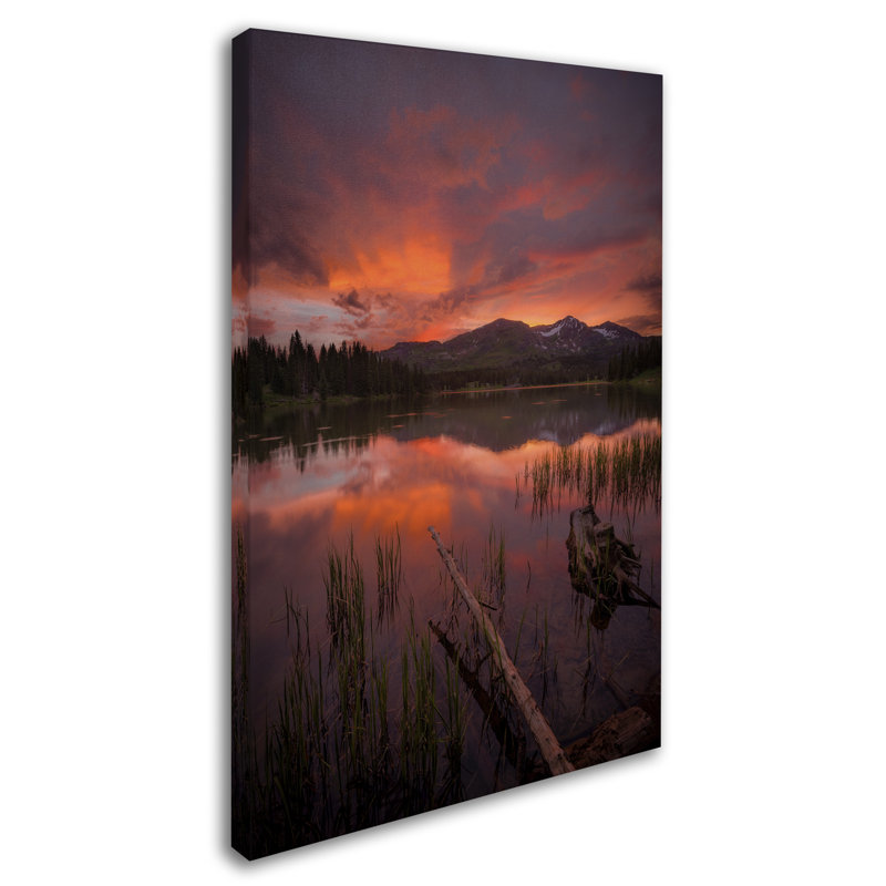 «Sunset Reflections» par Leeth, reproduction de photo sur toile tendue, H 19 po x l 12 po x P 2 po