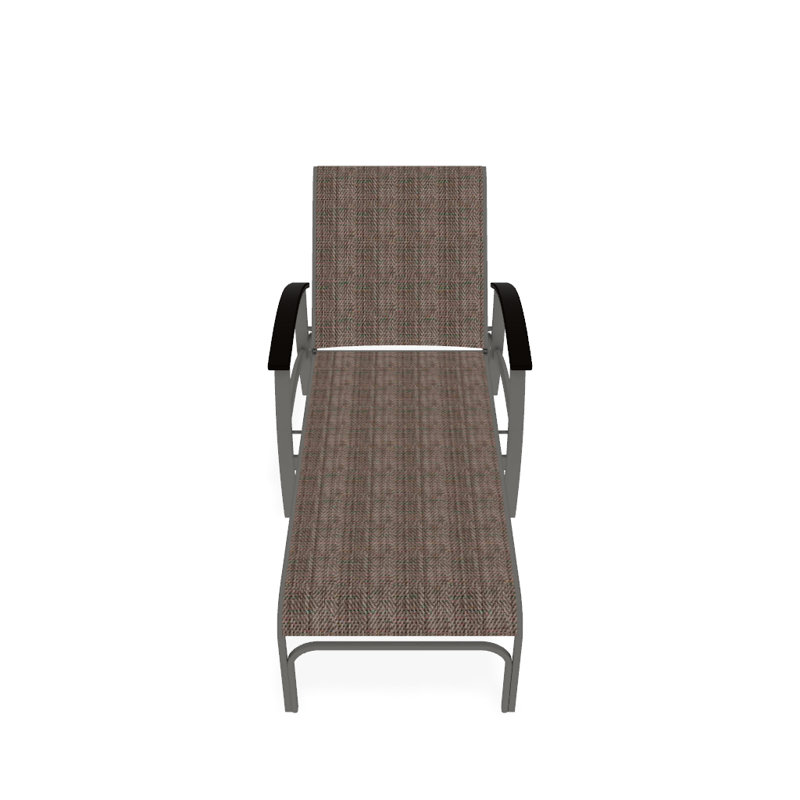 Belle Isle Outdoor Chaise Lounge, Alloy Sunbrella®, Kona P10, Textured Snow