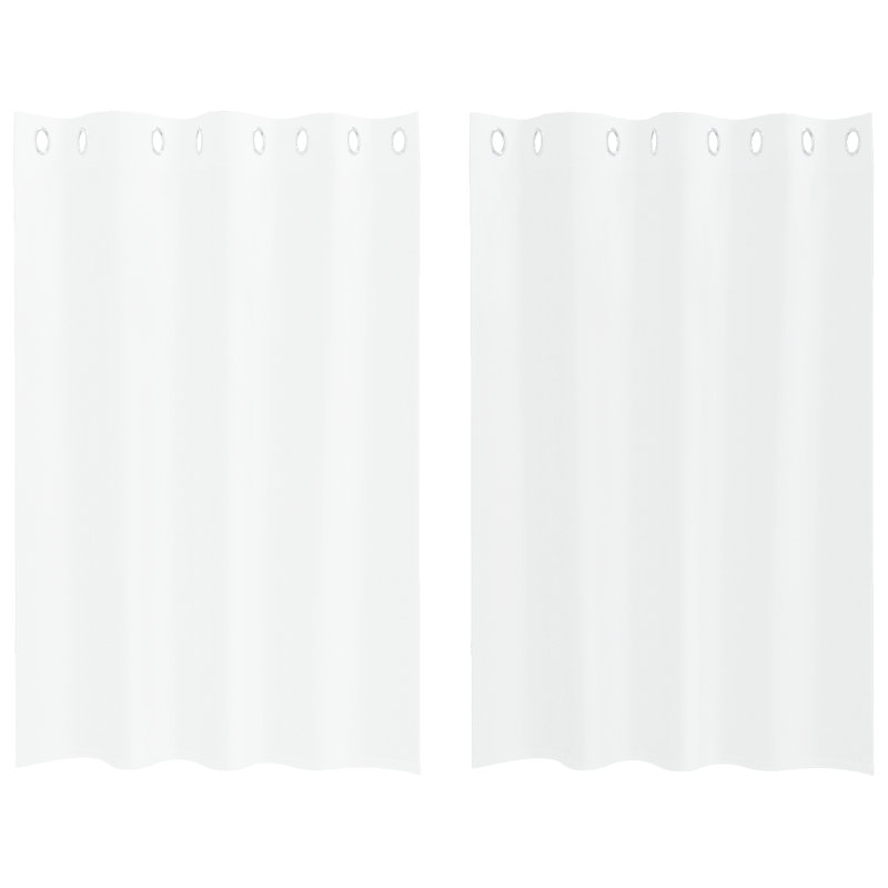 Curtains With Curtains 2 Pcs Polyester, White, 140cm Width x 140cm Drop