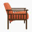 Fauteuil d'appoint moderne de style Mid-Century 29,5 po Bertolt avec revêtement en tissu texturé, structure en bois d'hévéa massif, ressorts en mousse sur les ressorts ensachés-90872347