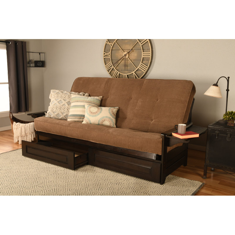 Futon avec rangement Stratford, Moka Marmont, Espresso