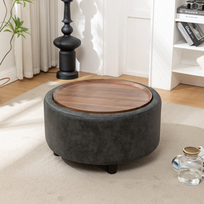 Eniyah Round Cocktail Ottoman with Storage