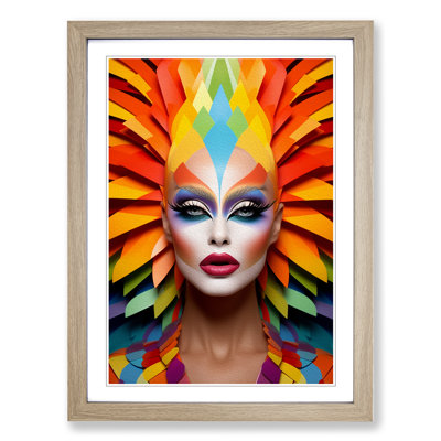 Drag Queen Colour Field - Single Picture Frame Print on Wood