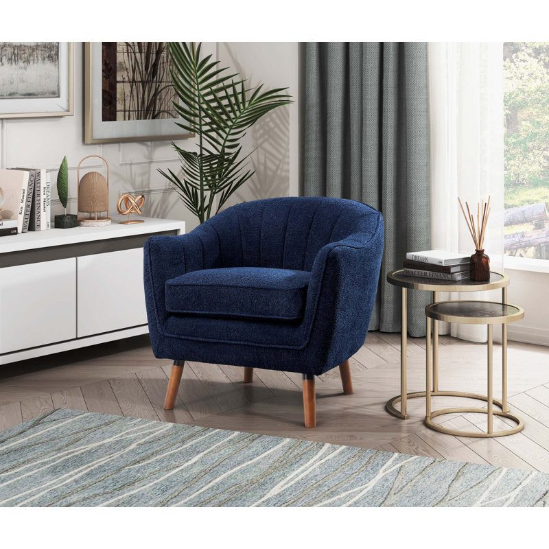 Chaise d'appoint Mid-Century, Bleu
