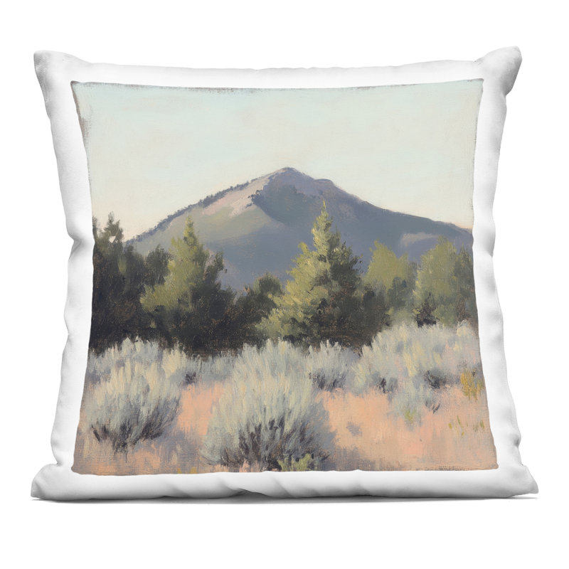 Coussin décoratif imprimé paysage de montagne Tucson, design par Petal Prints Design