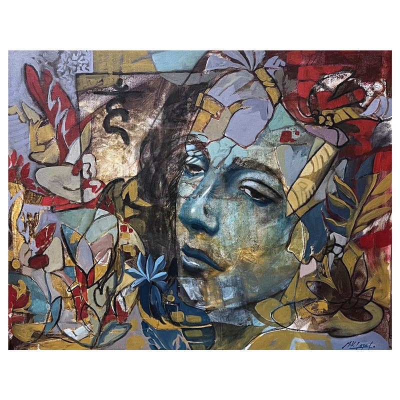 A Woman - Mixed Media Art On Canvas | Painting By Mk Goyal