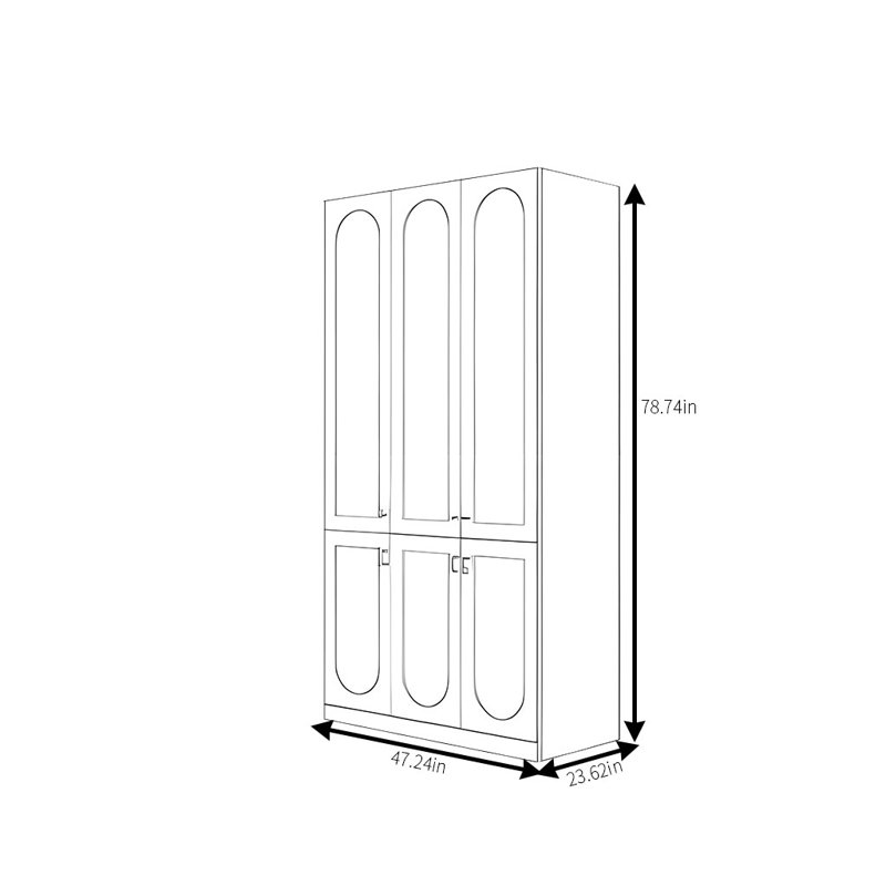Garde-robe de luxe simple et moderne, H 78,74 po x l 47,24 po x P 23,62 po
