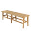 3-Seater Garden Bench Teak Seat Synthetic