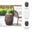 20" Devone Brown Ceramic Garden Stool