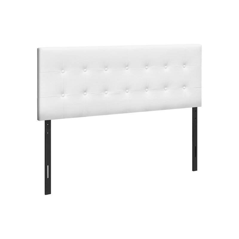 Bed, Headboard Only, Queen Size, Bedroom, Upholstered, White Leather Look, Transitional, White, Queen