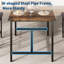 Ensemble table haute de bar 5 pièces pour 4 personnes - Table haute de bar + 4 tabourets de bar rembourrés avec dossier et repose-pieds - Structure métallique compacte, protections d'angle - Brun classique