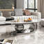 Table basse ovale de salon avec base en acier inoxydable-1704045461-1704045460