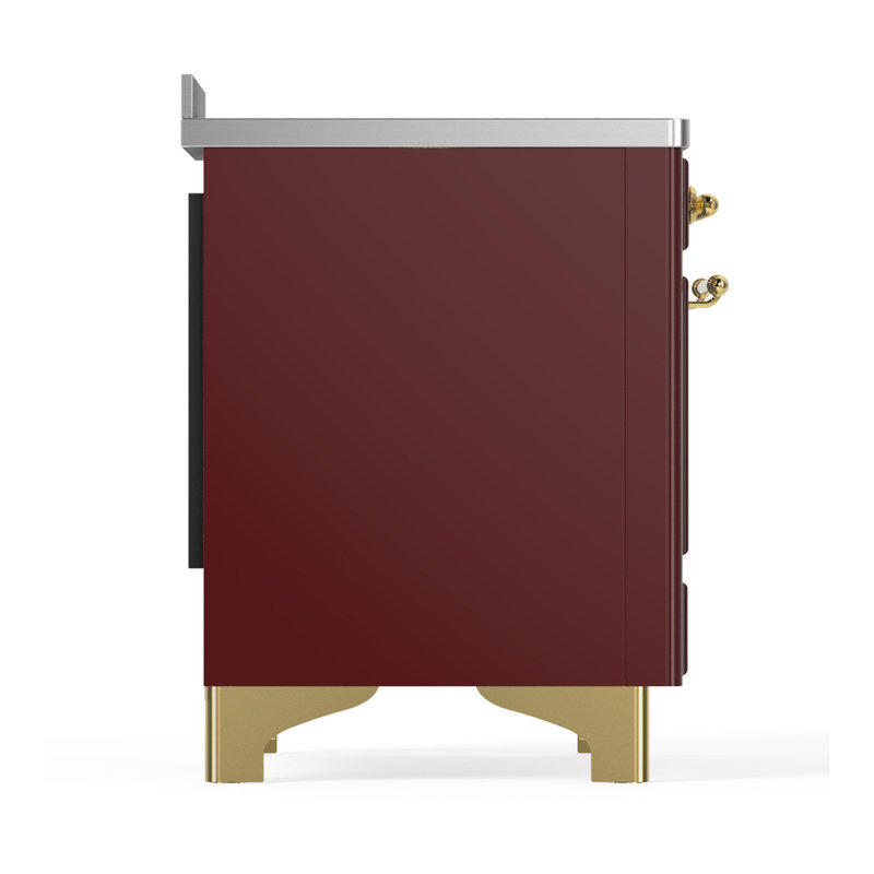 Majestic III Series 48 Inch Induction Range with 6 Induction Elements in Matte Graphite (Brass Trim), Burgundy, Brass