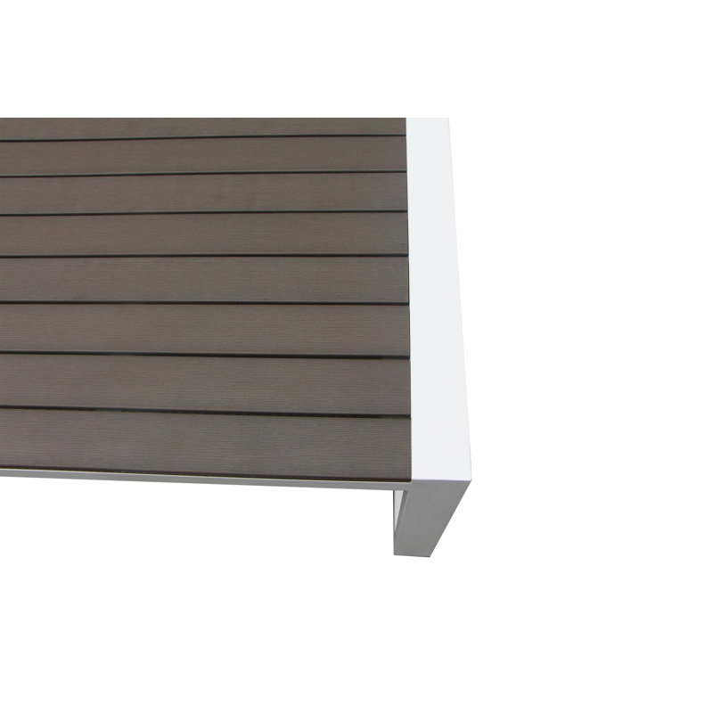 Aynura Rectangular Metal Outdoor Coffee Table , 35'' in. W 19'' in. D, White/Gray