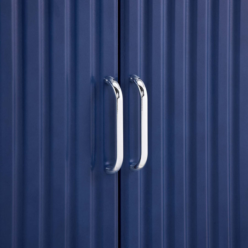 Meuble-lavabo simple avec plateau en céramique 23,62 po Kaedin, Bleu
