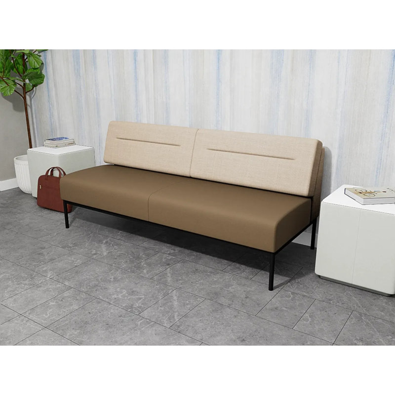 Canapé Darsey, Avec alimentation, Noir, Chambray calcaire; Patriot Plus taupe