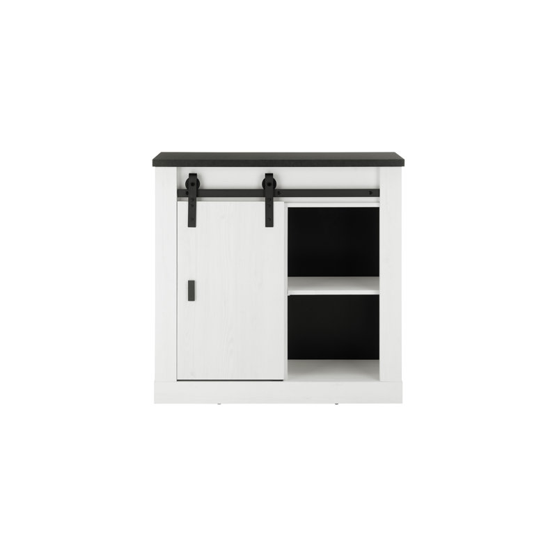 Jackeline 1 - Door Accent Cabinet, White/Black