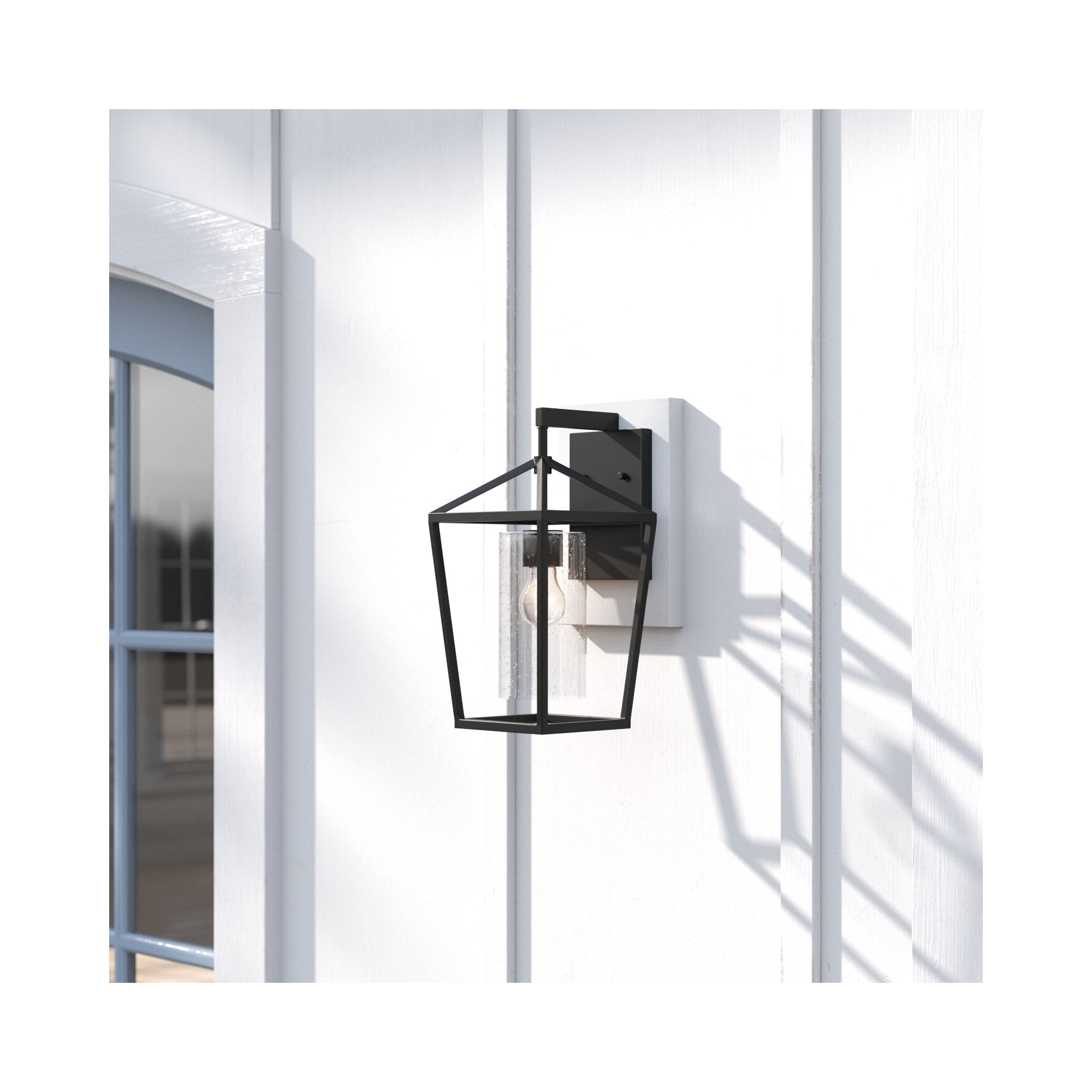 Alicia Single Light Birdcage Outdoor Iron Wall Light, 12" H x 7" W x 7" D