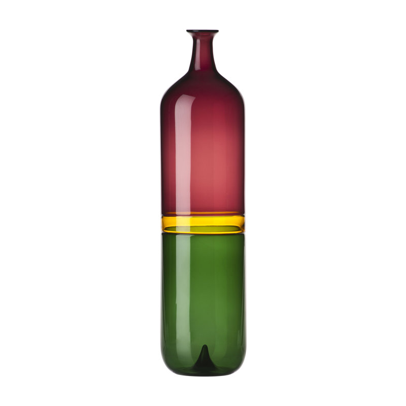Venini Bolle Vase, Purple/Amber/Apple Green