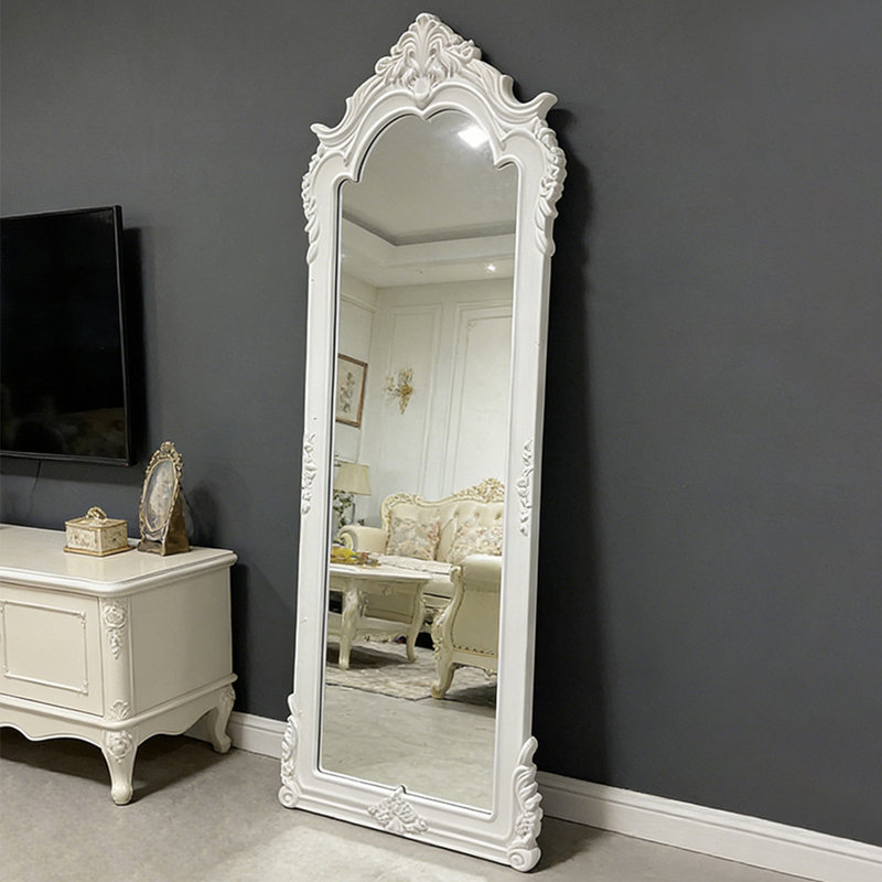 Miroirs de style européen, miroirs de toilette, miroirs de sol sculptés luxueux, miroirs pleine longueur, 74.8" H x 31.5" W