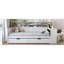 Wooden Twin Size Daybed With Storage Shelves, Multi-Functional Bed With Two Storage Drawers And  Study Desk, Antique White-1970942972