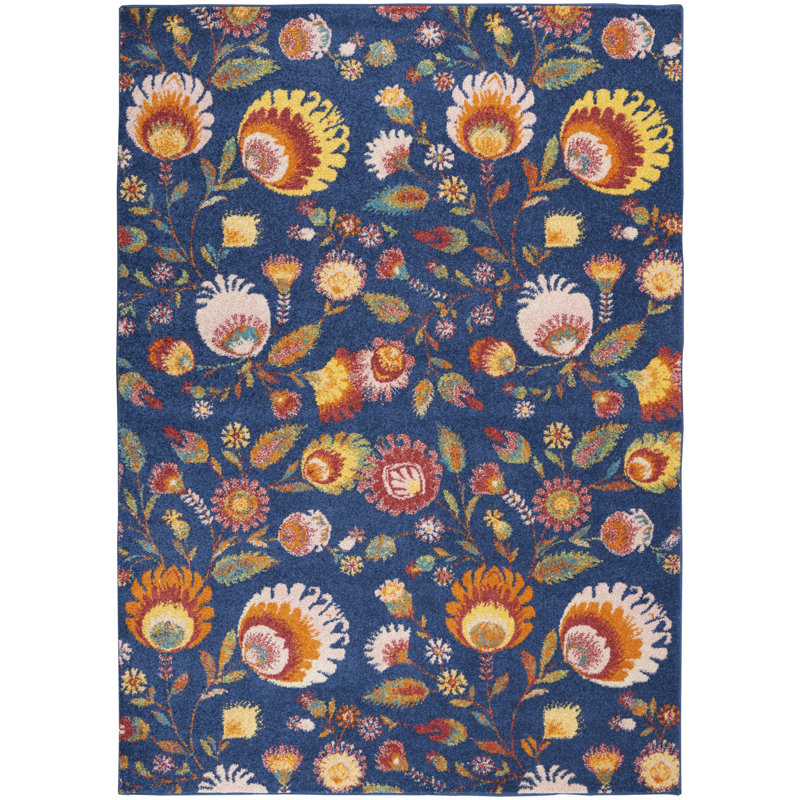 Floral Indoor Rug, Rectangle 5'3" x 7'3"