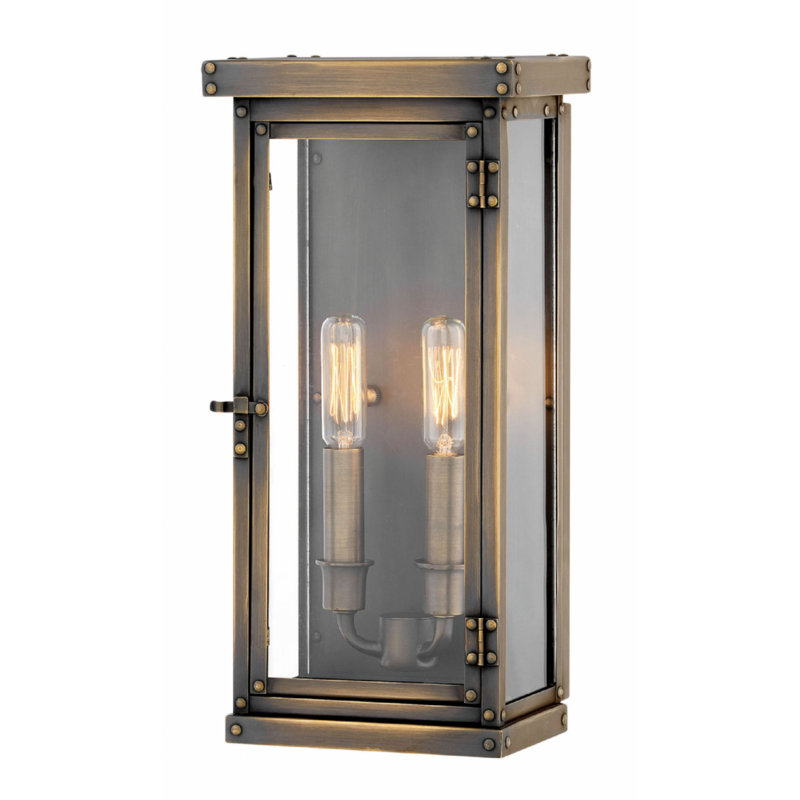 Hamilton Dark Antique Brass 2 - Bulb Outdoor Wall Lantern