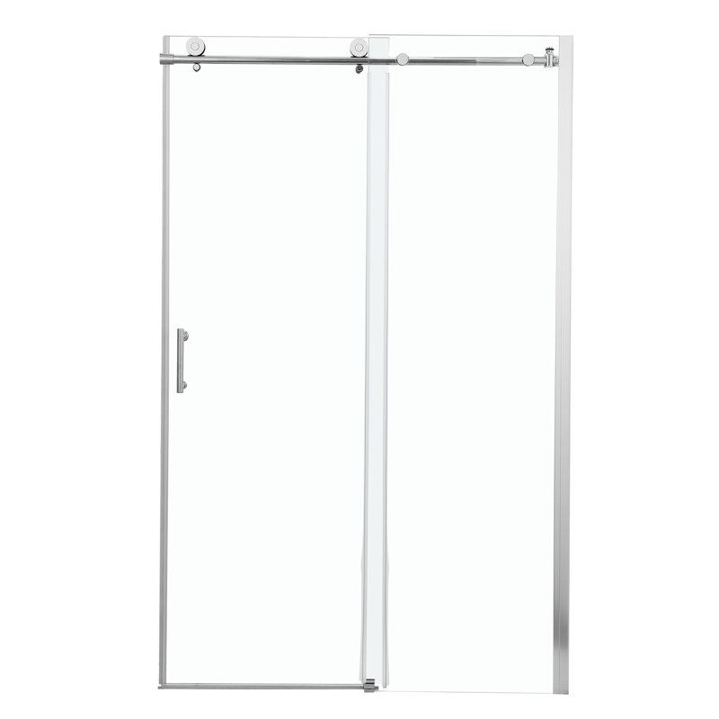 Cabine de douche coulissante simple 48 po x 76 po. Verre trempé de 8 mm. Cadre et poignée en acier inoxydable. Convient à tous les thèmes de salle de bain. Porte en verre transparent de l 48 po x H 76 po de qualité professionnelle. Rouille