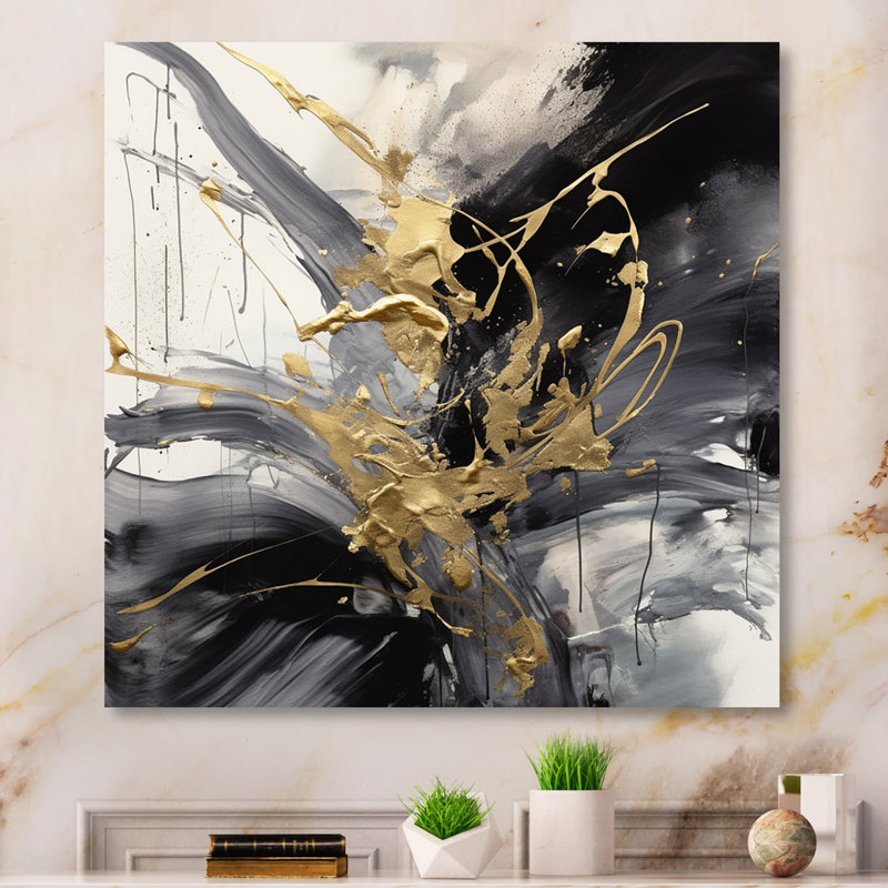 Exploration des profondeurs du marbre doré III sur toile, H 24 po x l 24 po x P 1 po, Toile tendue