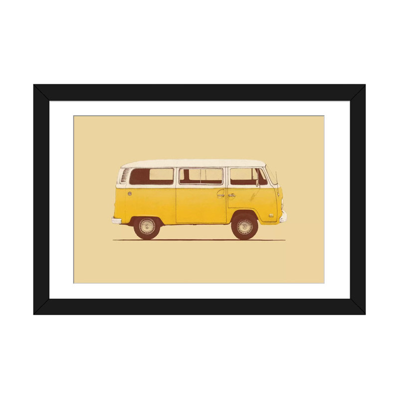 « yellow van », impression sur toile tendue, H 40 po x l 60 po x P 1,5 po, Toile avec cadre noir