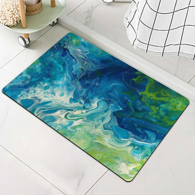 Diatomaceous Earth Bath Mat,Earth's Oceans Non-Slip Volume Super Absorbent Fast Drying Eco-Friendly Easy to Clean for Bathroom Kitchen Door mat 16×24Inch (40 * 60cm)