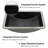 21 inch x 15 inch Black Ceramic Undermount Bathroom Sink with Overflow