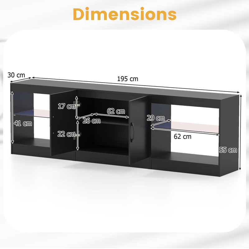 Unfinished TV Stand for TVs up to 85", Black