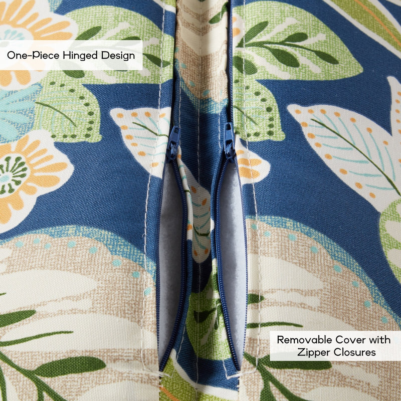 High Back Dining Chair Pad, Marlow Blue Floral