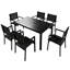 Mobilier d'extérieur en acier de construction - Style moderne pour la terrasse, le balcon, la cour arrière, la table en U et les chaises à 6 sièges,-2030784598